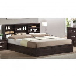 LIFE Bed With Shelves 160x200 Zebrano