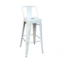 RELIX Bar Stool w/Back Steel Antique White