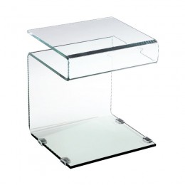 GLASSER Clear Side Table 42x38x48cm