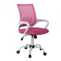 BF2101-S (with relax) Office Chair White Steel Base/Pink Mesh