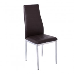 JETTA Chair Dark Brown Pvc (Chromed)