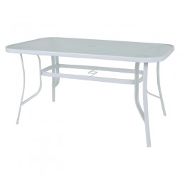 RIO Table 140x80cm Metal White