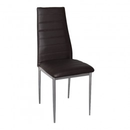 JETTA Chair Dark Brown Pvc 4pcs/ctn (Silver paint)