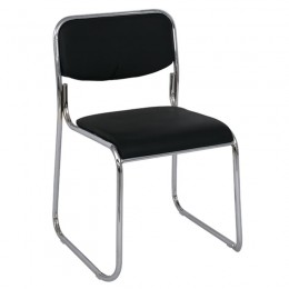 CAMPUS-W Chair/Chromed Frame/Black Pu