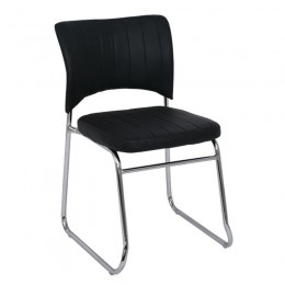 VENUS-W Chair/Chromed Frame/Black Pu