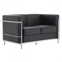 GENOVA 2-Seater Sofa Inox/Black Pu