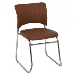 VENUS-W Chair/Chromed Frame/Brown Pu