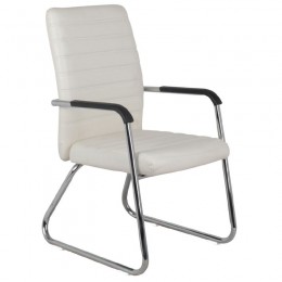 COLLET Visitor Armchair/Chromed Frame/Cream Pu
