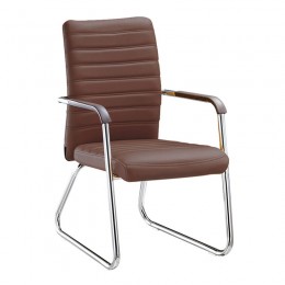 COLLET Visitor Armchair/Chromed Frame/Brown Pu