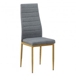 JETTA Chair Grey Fabric (Natural Wood Grain Metal)