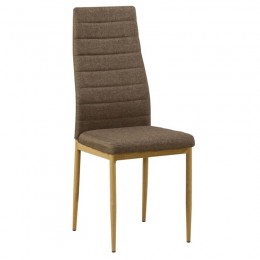 JETTA Chair Gold Brown Fabric (Natural Wood Grain Metal)