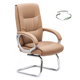 BF6400V Visitor Armchair Beige Pu (rotating seat)