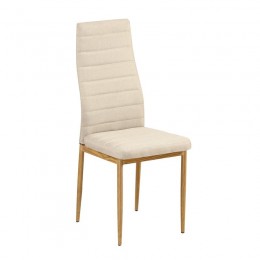JETTA Chair Beige Fabric (Natural Wood Grain Metal)
