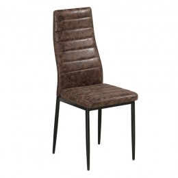 JETTA Chair Brown Suede Fabric (Black paint)