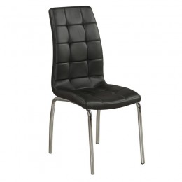 MELVA Chair Chrome, PU Black
