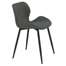 LILIAN Chair Metal Black Paint/Dark Grey Fabric