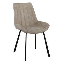 MATT Chair Black Metal/Suede Beige Fabric
