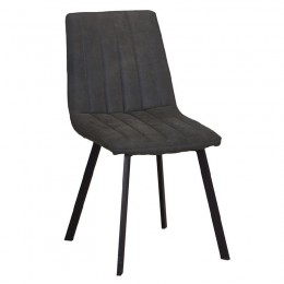 BETTY Chair Black Metal/Suede Dark Grey Fabric