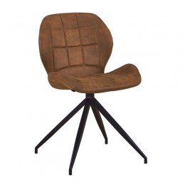 NORMA Chair Black Metal/Suede Brown Fabric