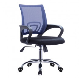 BF2101-F (with relax) Office Armchair Chrome/Blue-Black Mesh (1pc)