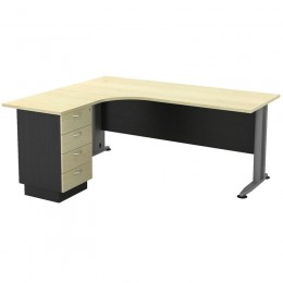 Desk (Left) SUPERIOR COMPACT 180x70/150x60cm DG/Beech