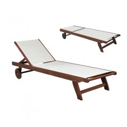 CRICKET Sunbed Acacia/Textilene White