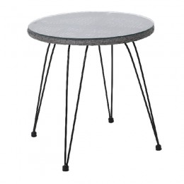 SALSA Table D52cm Steel Black/Wicker Grey