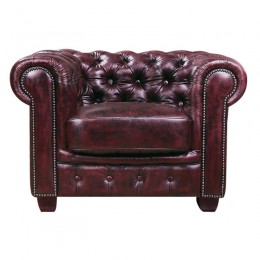CHESTERFIELD-689 1-S Leather Antique Red