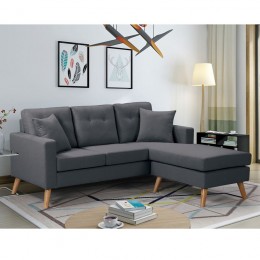 ALAN Reversible Corner Sofa Fabric Dark Grey