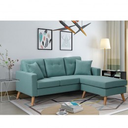 ALAN Reversible Corner Sofa Fabric Pale Green