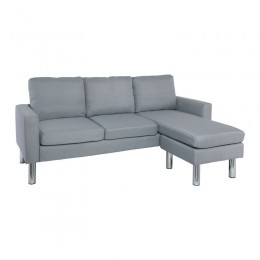 REVERSE Reversible Corner Sofa Fabric Light Grey