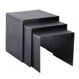 IRON Side Tables (Set-3) 45x40x45cm Metal Antique Black