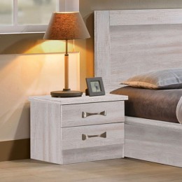 LIFE Bedside 48x40x39 White Wash 2-Drawers