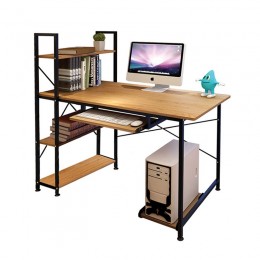PC Metal Desk (4 shelves) 100x48x73/118cm Black/Natural