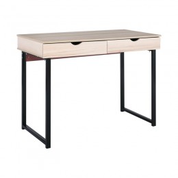 PC Metal Desk (2 drawers) 100x48x75cm Black/Maple