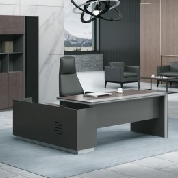 ADVANCE Desk Right 220x160cm Dark Walnut/Grey