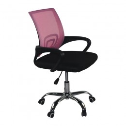 BF2101-F (without relax) Office Chair Chrome/Pink-Black Mesh (1pc)
