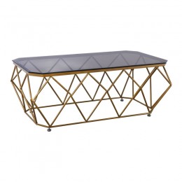 ACTON Coffee Table 123x63 Metal Gold/Glass