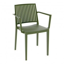 CARMEN Stackable Armchair PP-UV Olive Green