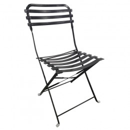 ZAPPEIOU Folding Chair - Black Metal