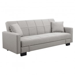 KELSO Sofabed w/Storage Fabric Light Grey