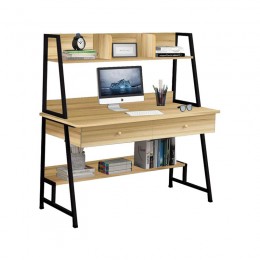 PC Metal Desk 2 Drawers/2 Shelves 120x48x73/137cm Black/Sonoma
