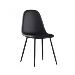 CELINA Black Metal Chair, Black Pvc