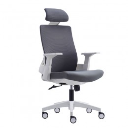 BF8900 Manager Armchair White/Mesh-Fabric Grey