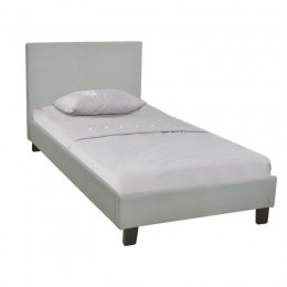 WILTON Bed (for Mattress 90x190cm) Fabric Grey Stone