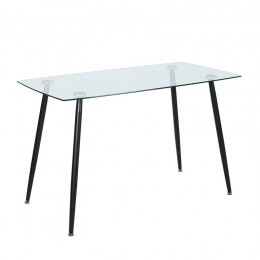 ROBY Table 120x70cm Steel Black Paint/Glass
