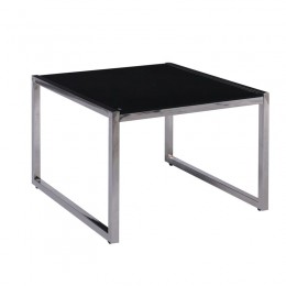 ACTION Side Table 60x60cm Inox/Black Glass