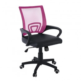 BF2101-P (with relax) Nylon Base Armchair Pink Mesh-Black Pu (1pc)