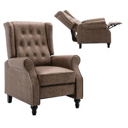 CHESTER Relax Armchair Antique Brown Fabric