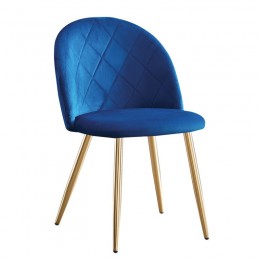 BELLA Chair Gold Chrome, Blue Velure